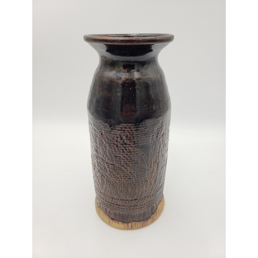 Vintage Studio Pottery Vase Signed Mark Fuller Oklahoma Hand Thrown Albany Slip